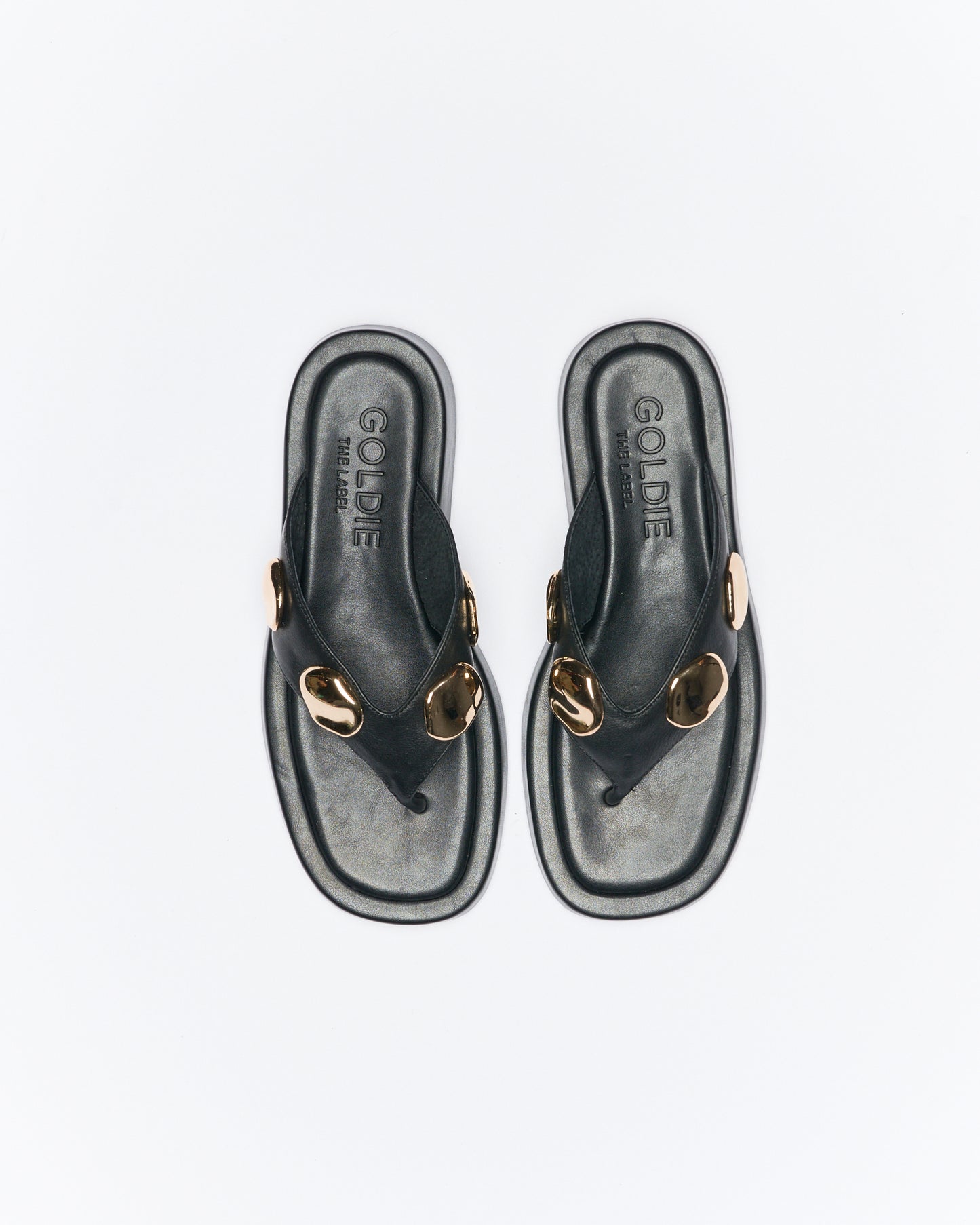 Boston Leather Slide - Black