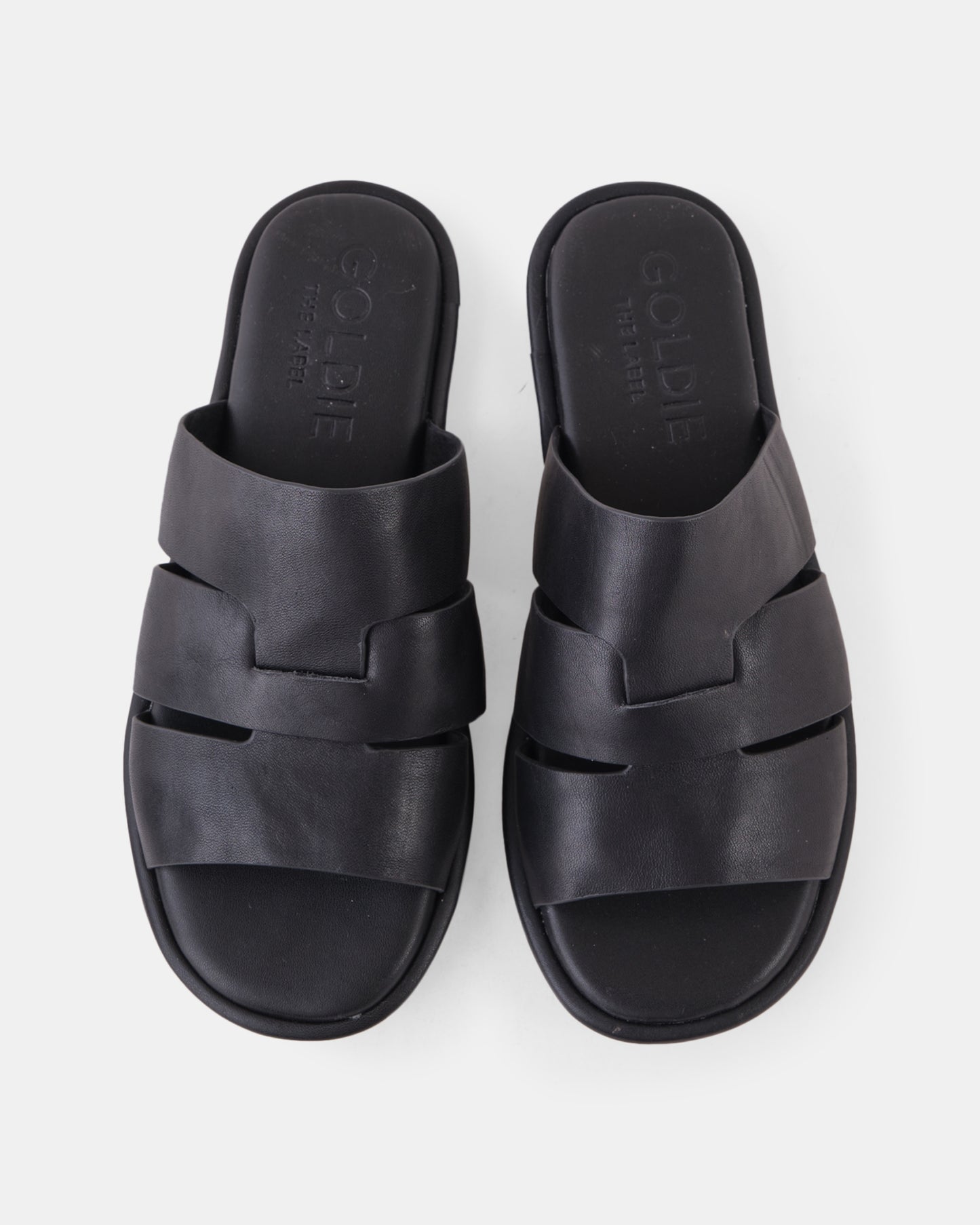 Rio Leather Slide - Black