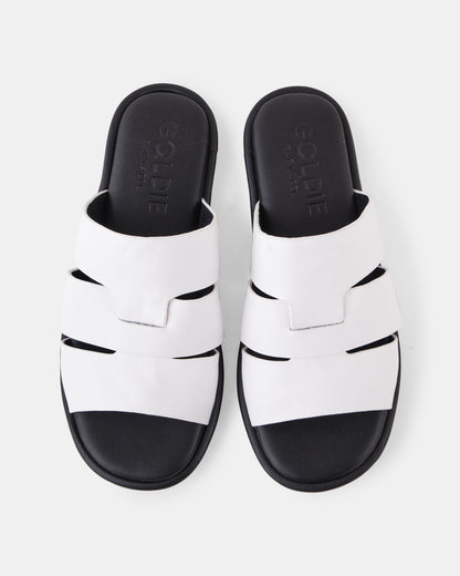 Rio Leather Slide - White