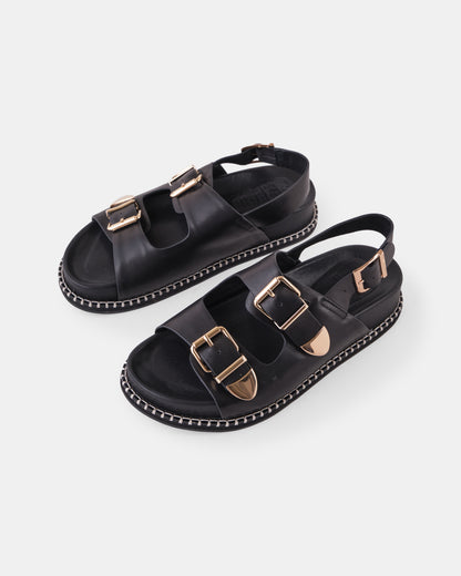 Stella Leather Sandal - Black