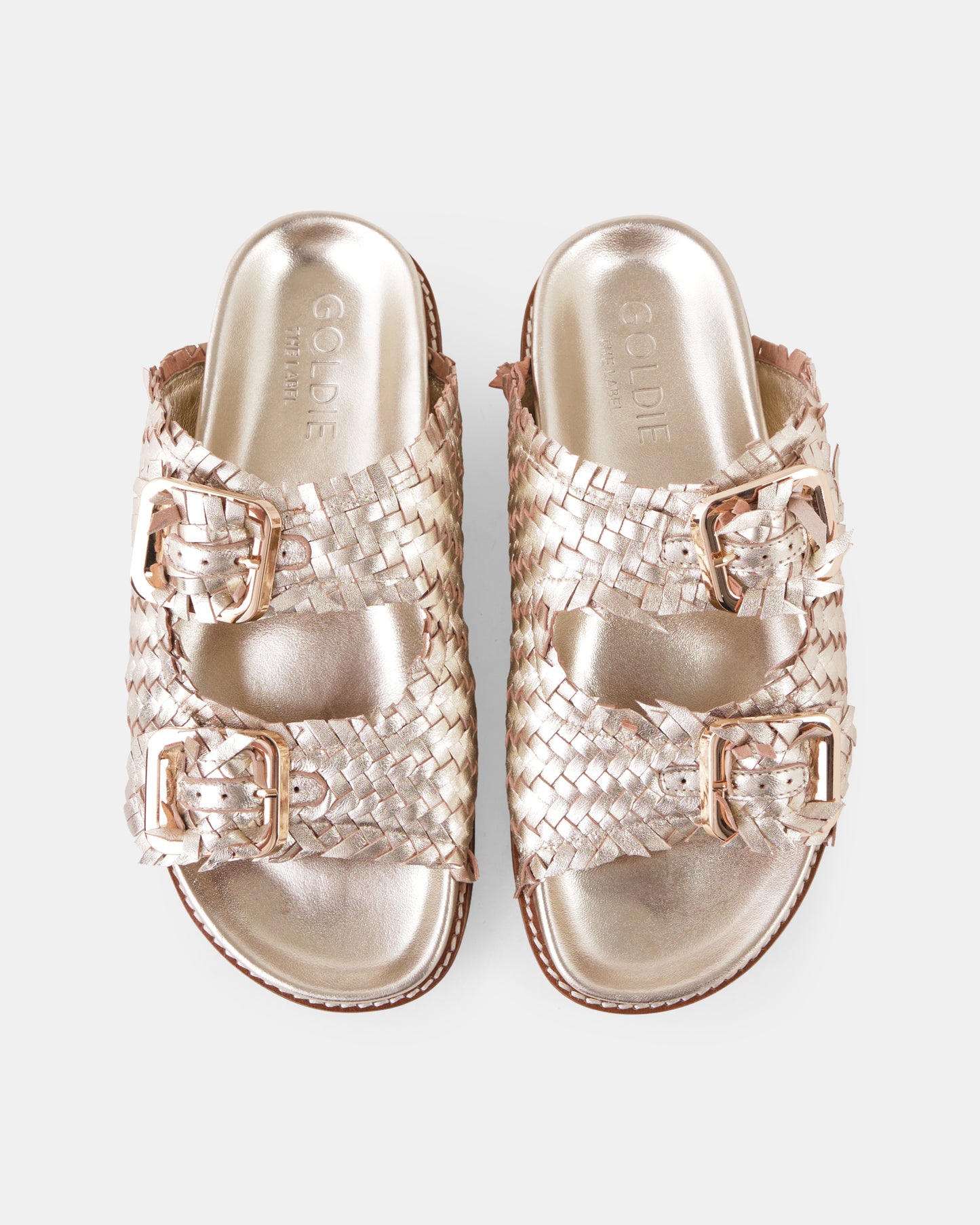 Amara Leather Slide - Soft Gold