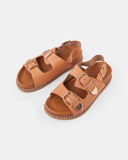 Stella Leather Sandal - Tan