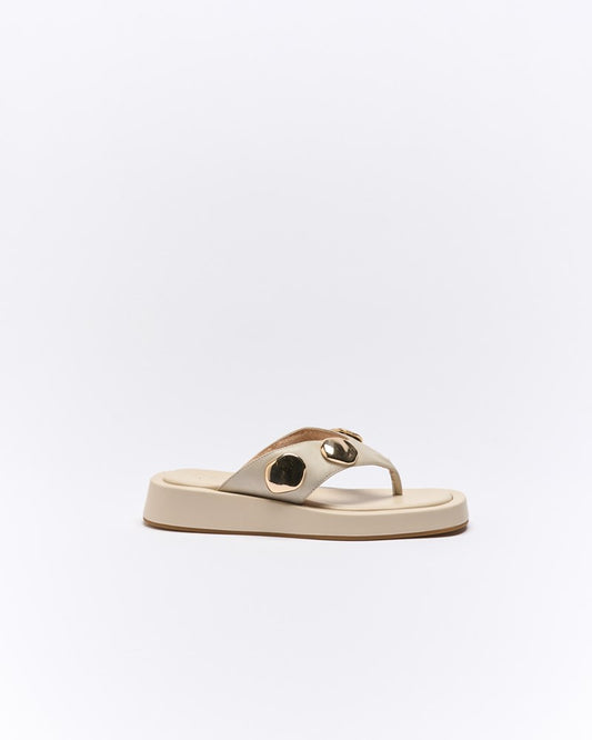 Boston Leather Slide - Vanilla