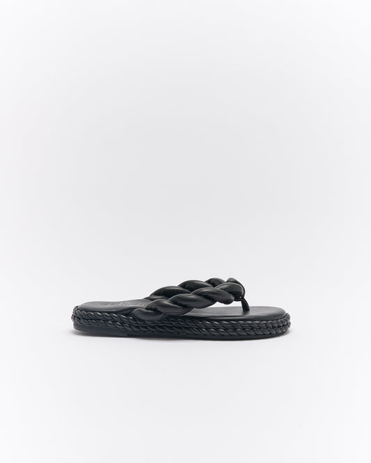 Capri Leather Sandal - Black