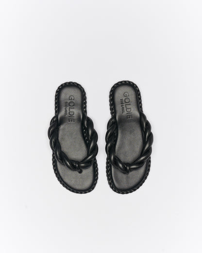 Capri Leather Sandal - Black