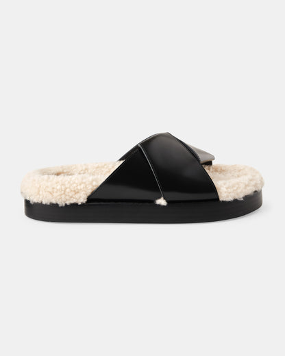 Harper Shearling Slide - Black