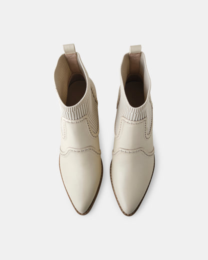 Yanna Leather Boot - Ivory
