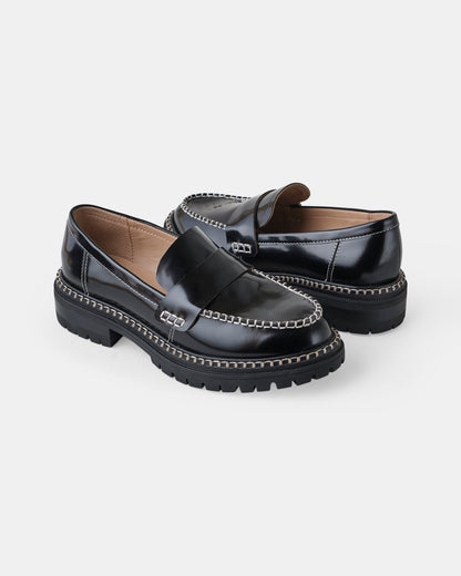 Ophelia Leather Loafer - Black