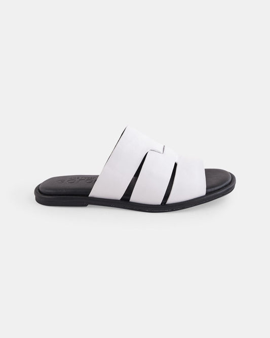 Rio Leather Slide - White