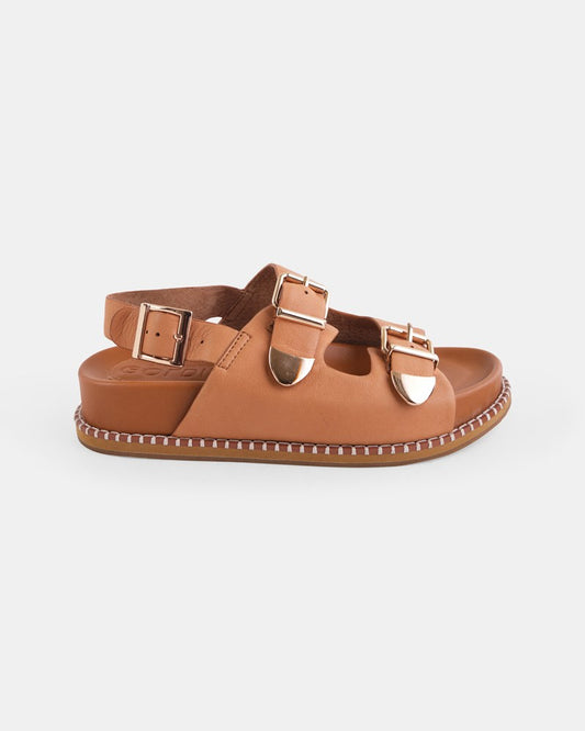 Stella Leather Sandal - Tan