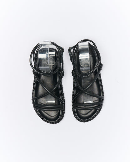 Stone Leather Sandal - Black