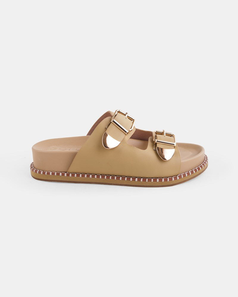 Suki Leather Slide - Neutral