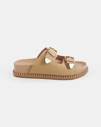 Suki Leather Slide - Neutral