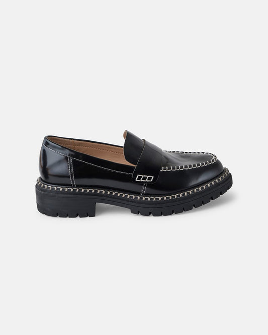 Ophelia Leather Loafer - Black